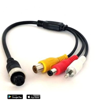 4 Pin Dişi To Rca Görüntü Dişi + Rca Ses Erkek + Dc Erkek Çevirici Kablo Mdvr Dönüştürücü