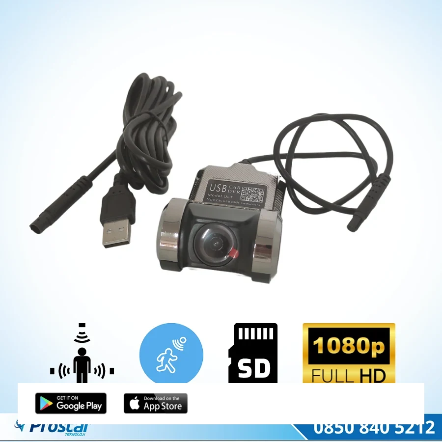 Araç Dvr Sürüş Kaydedici Kamera Usb Full Hd 1080P 170° Geniş Açı