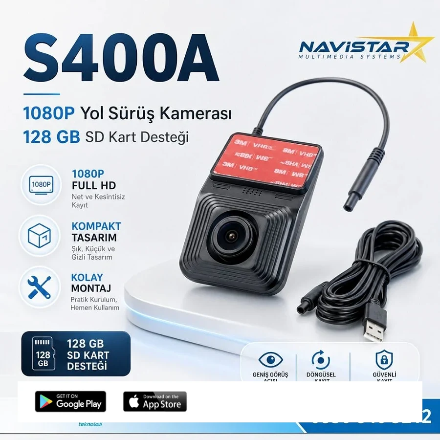 1080P Full HD 128GB Destekli USB Yol Sürüş Kamerası