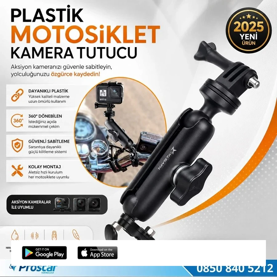 Plastik Motosiklet Monitör Ve Kamera Bağlantı Aparatı