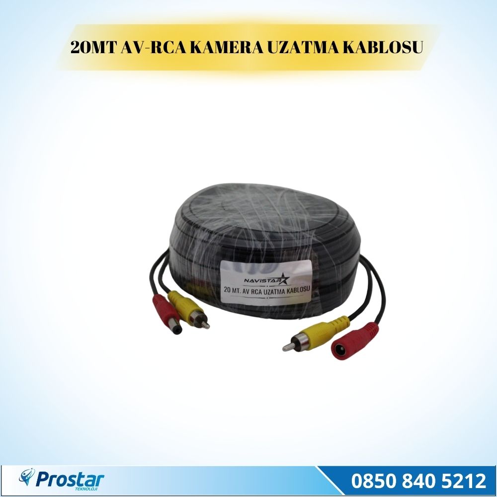 20 Metre Av-Rca Girişli Kamera Uzatma Kablosu