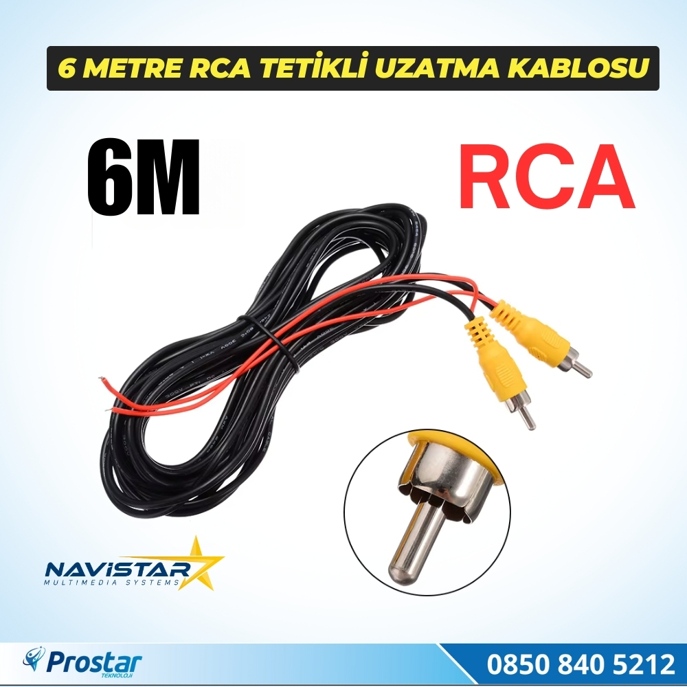 6 Metre RCA Tetikli Uzatma Kablosu