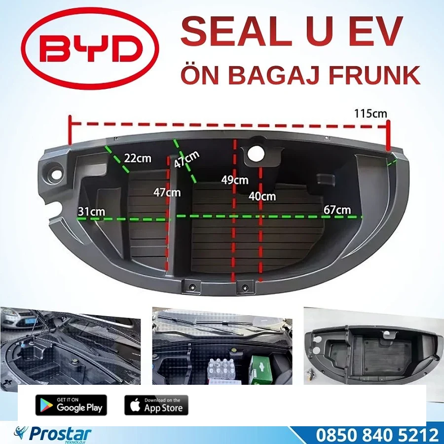BYD SEAL U EV Orijinal Uyumlu Frunk Ön Bagaj Organizeri - Tam Kaplayan Düzenleyici