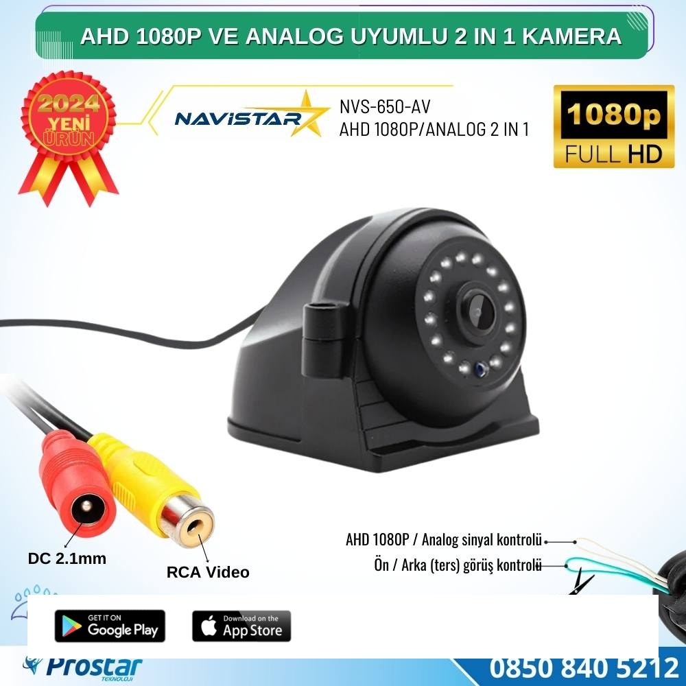 Metal Kasa AHD 1080P ve Analog Pal Çevirilebilir Gece Görüşlü Yan, Ön ve Arka Uyumlu Full HD Kamera