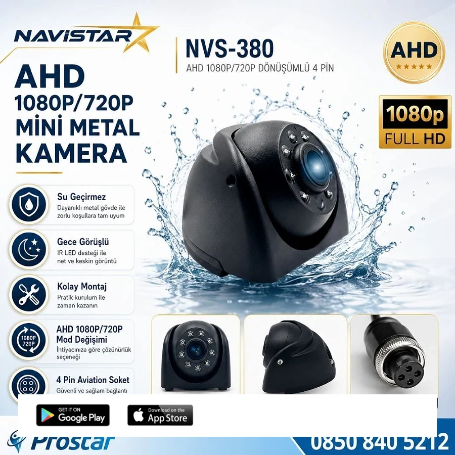 AHD 1080P/720P Metal Mini Kamera Yan ve Arka için uyumlu
