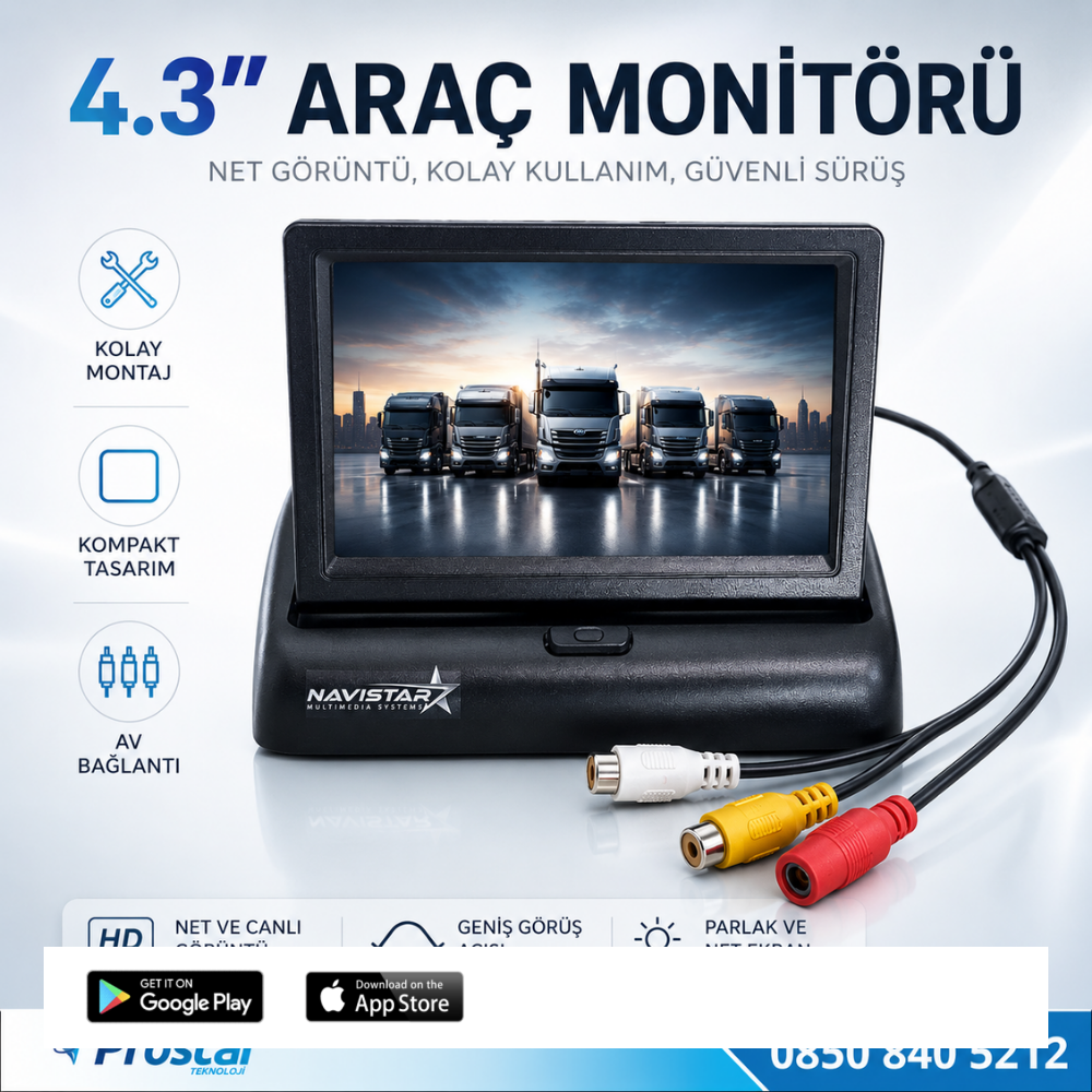 4.5 Inç Tft Lcd Araç Monitörü Ekran
