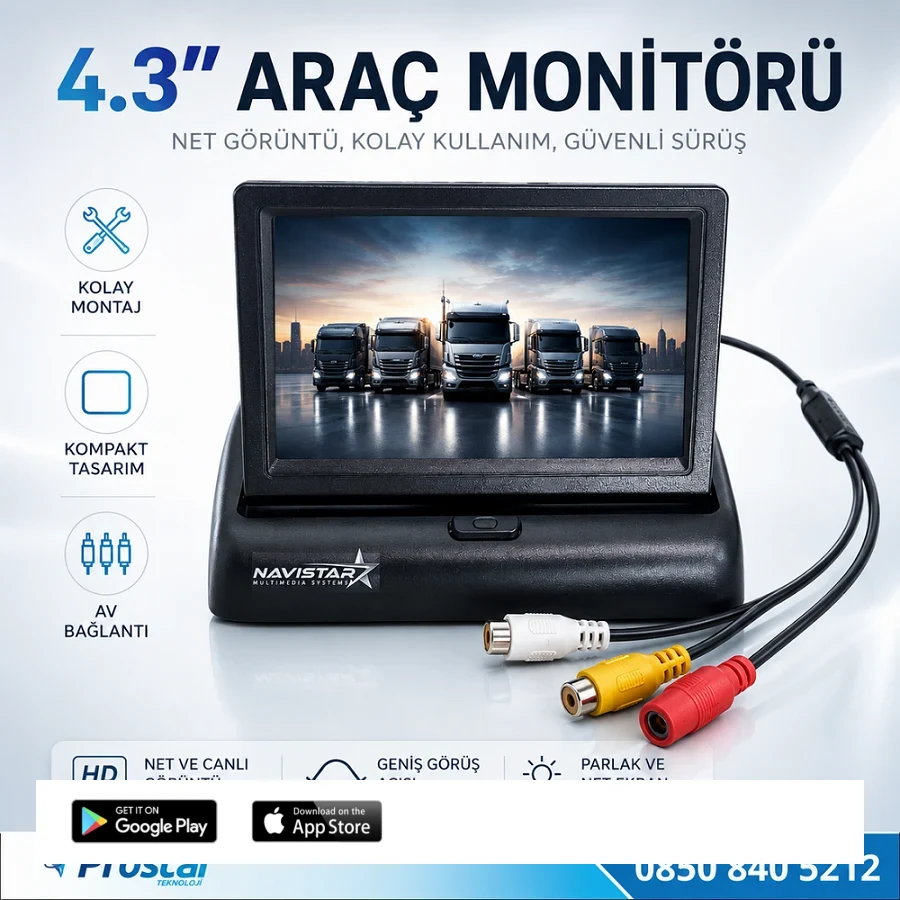 4.5 Inç Tft Lcd Araç Monitörü Ekran