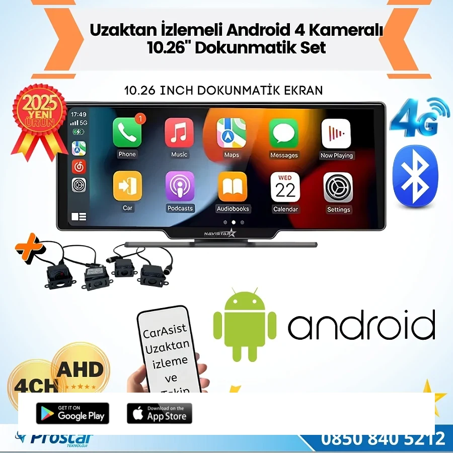 Profesyonel 10. 26 İnç Android Uzaktan İzlemeli Araç Dokunmatik Full Set